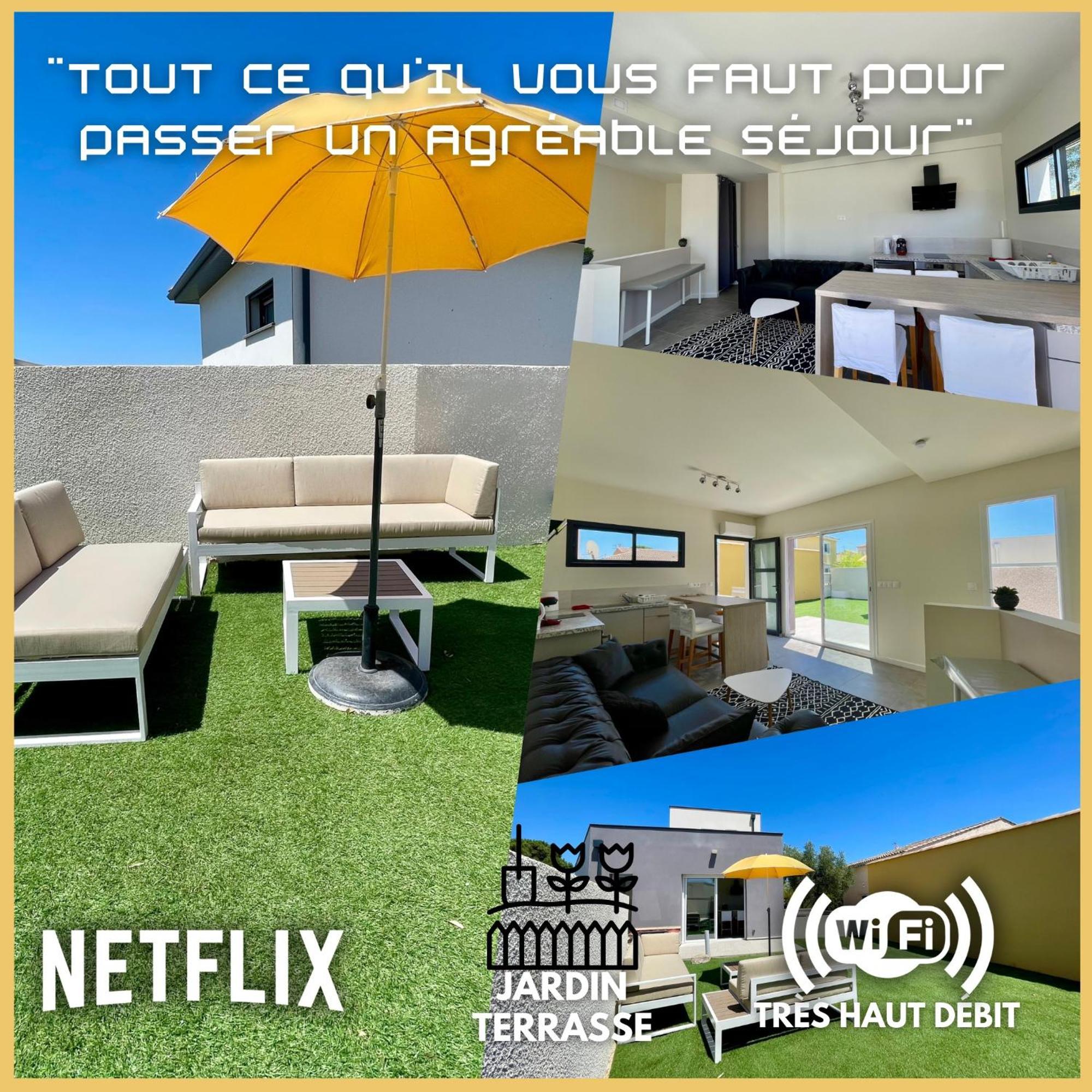 Appartement Souplex Jardin Proche Autoroute, Plages Et Attractions, Wifi - Tv, Calme Bessan Zewnętrze zdjęcie